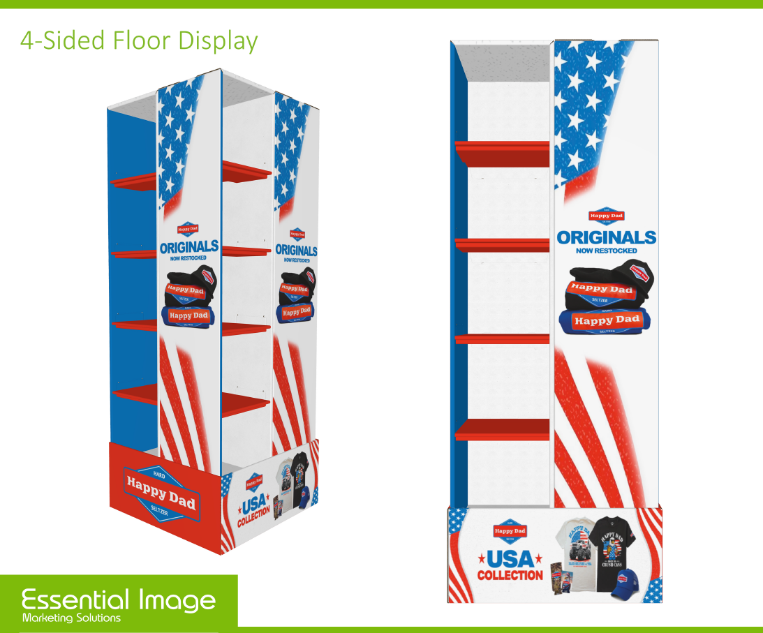 4 Sided Floor Display